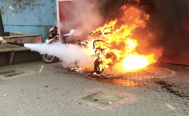 Electric Scooter Charging Point Catches Fire Outside Delhi Metro Station