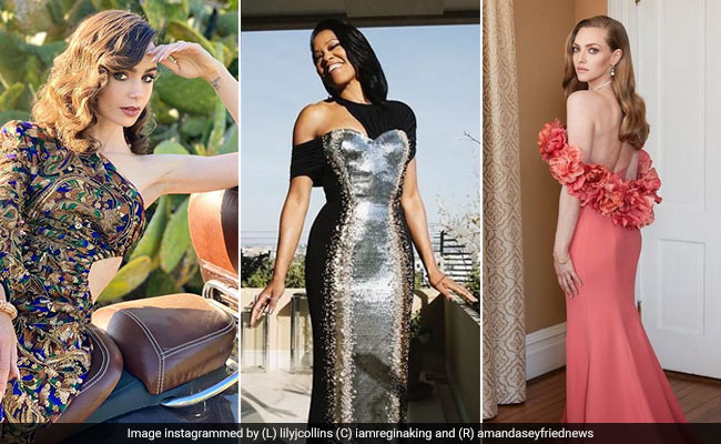 Golden Globe Awards 2021: Fashion Hits From Amanda Seyfried, Lily Collins And More