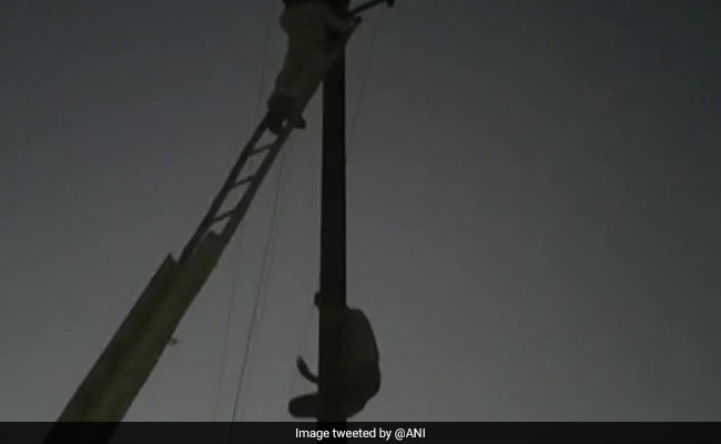 बिना बताए कहीं चली गई पत्नी, गुस्साए पति ने बिजली के खंभे पर चढ़कर किया बवाल, पहुंच गई पुलिस