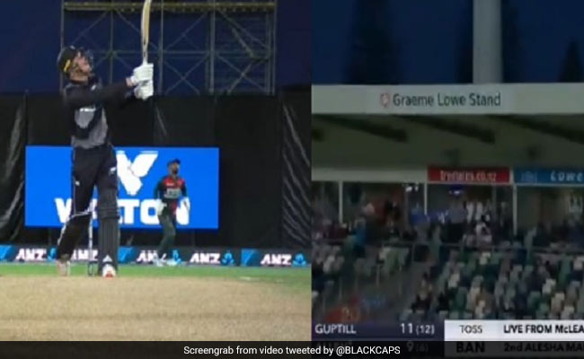 NZ vs BAN 2nd T20I: न्यूजीलैंड बल्लेबाज ने लगाया गगनचुंबी छक्का, गेंद गई स्टेडियम के छत पर ..देखें Video