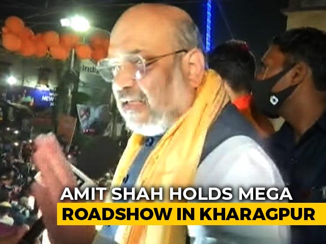 Amit Shah Holds Mega Roadshow In Bengal's Kharagpur