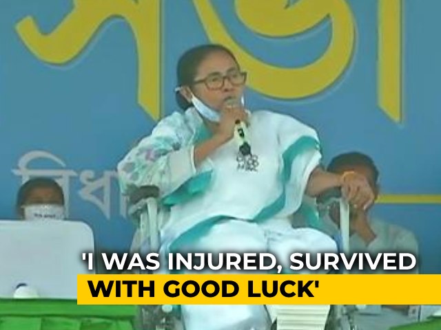 "My Good Luck That I Survived": Mamata Banerjee, In Wheelchair, At Rally