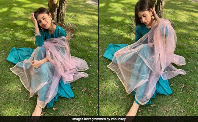 Mouni Roy Embraces Ethnic Style In A Jewel Toned <i>Salwar Kameez</i> For Spring
