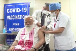 Watch: How PM Narendra Modi Got Covid Vaccine Today Watch: How PM Narendra Modi Got Covid Vaccine Today