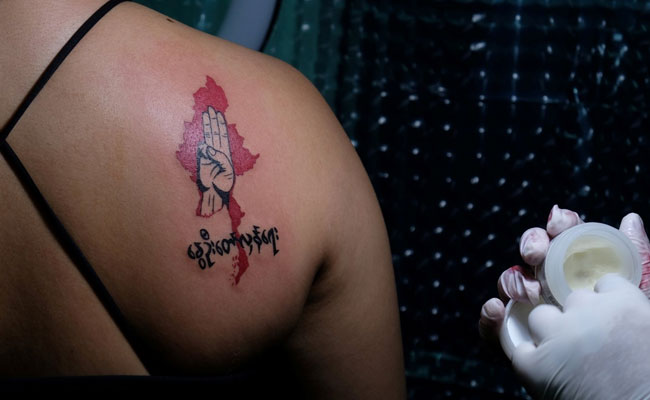 In Myanmar, People Protest Against Military Coup With Tattoos
