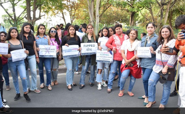 Wearing "Ripped Jeans", Delhi Mahila Congress Slams Tirath Singh Rawat's Remarks