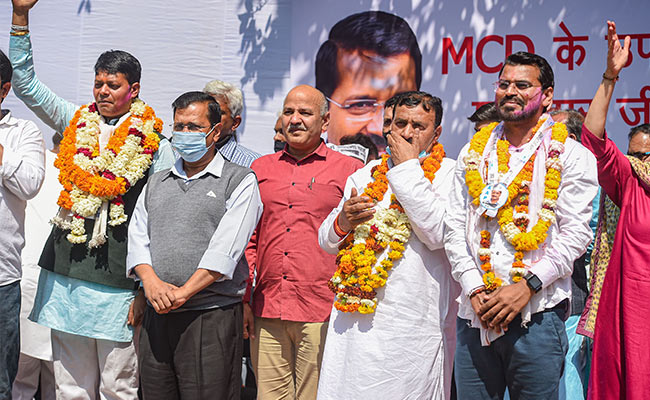 AAP Wins 4 Of 5 Seats In Delhi Civic Bypolls, Says 2022 Message For BJP