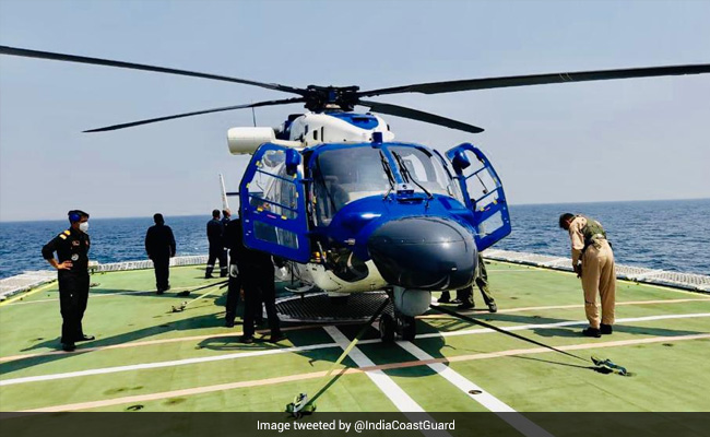 Coast Guard Conducts Landing, Deck Trial Of Indigenously-Built Helicopter