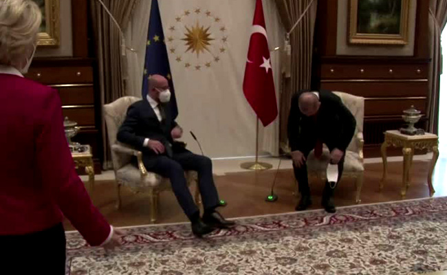 Video: EU President, Only Woman In Meet, Left Standing, Then Takes Sofa