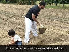 तैमूर अली खान पापा सैफ संग खेत में काम करते आए नजर, देखें Photos