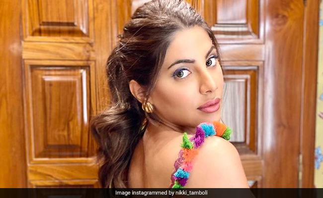 Nikki Tamboli Sets The Mercury Soaring In A Multicoloured Backless Top That's Summer Perfect