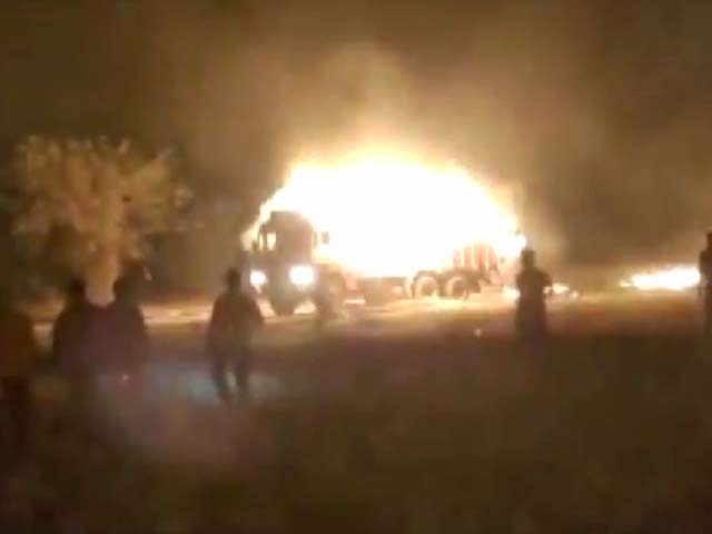 Watch: Moving Truck Catches Fire In Odisha
