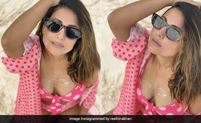 Hina Khan, In A Pink Polka Dot Bikini, Makes Beach Days Look So Much Better