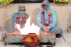 Couple Gets Married In PPE Suits After Groom Tests Positive or Covid Couple Gets Married In PPE Suits After Groom Tests Positive or Covid