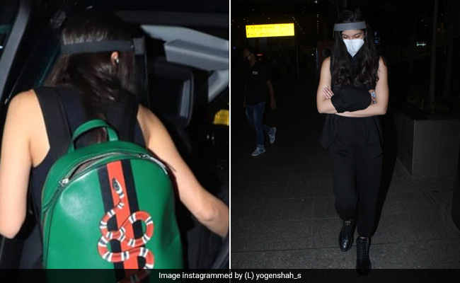 Shanaya Kapoor Completes Her All-Black Airport Look With A Rs 1.3 Lakh Gucci Backpack