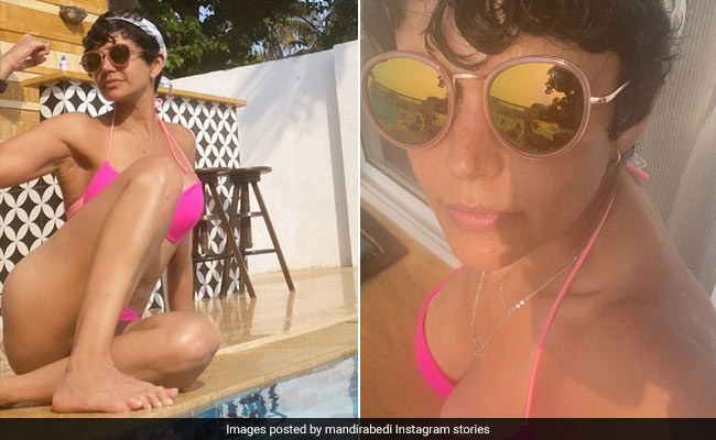 Mandira Bedi Rings In Her Birthday Celebrations In A Bright Pink Bikini