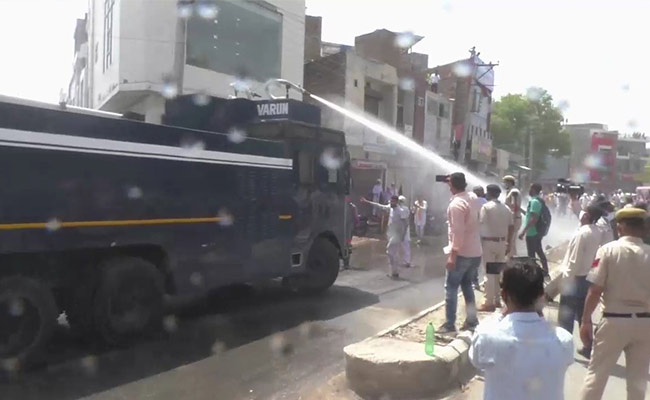 Police Use Water Cannon To Disperse Farmers Protesting In Haryana