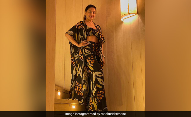 Madhuri Dixit Gives Us Beachside Date Night Outfit Goals In Her Tropical Co-Ord Set