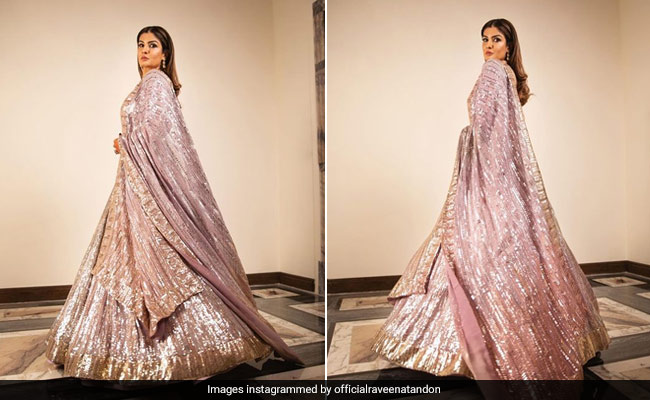 Raveena Tandon Throws Back To Sparkling Days In Her Rs 5 Lakh Glittering Manish Malhotra <i>Lehenga</i>