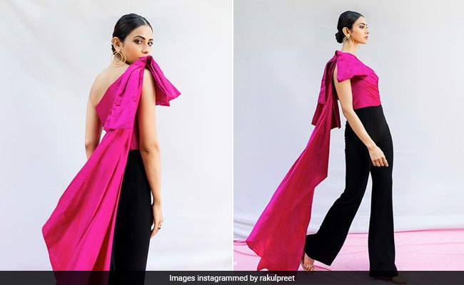 Rakul Preet Singh Is A Fabulous Boss Lady In Black And Pink With A Gorgeously Massive Bow