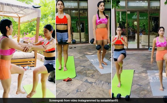 Sara Ali Khan And Janhvi Kapoor Come Together To Set Workout Style Goals With Their Bright Looks