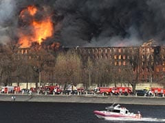 Massive Fire At Russia's Historic Saint Petersburg Factory Still Burning
