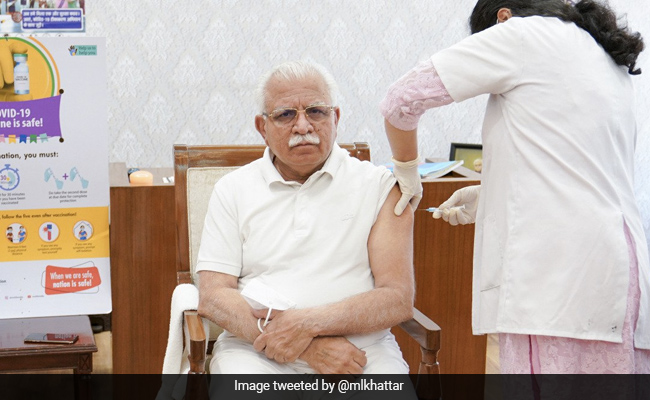 Haryana Chief Minister Receives First Dose Of Covid Vaccine