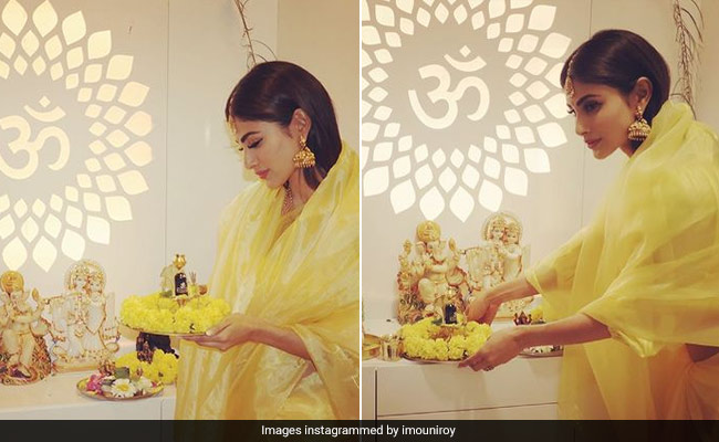 Mouni Roy Spreads Positivity In A Sunshine Yellow Saree Look