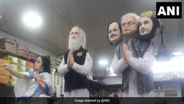 Howrah Sweet Shop Makes Statuettes Of PM Modi, West Bengal CM Mamata Banerjee Out Of Sweets - See Pics