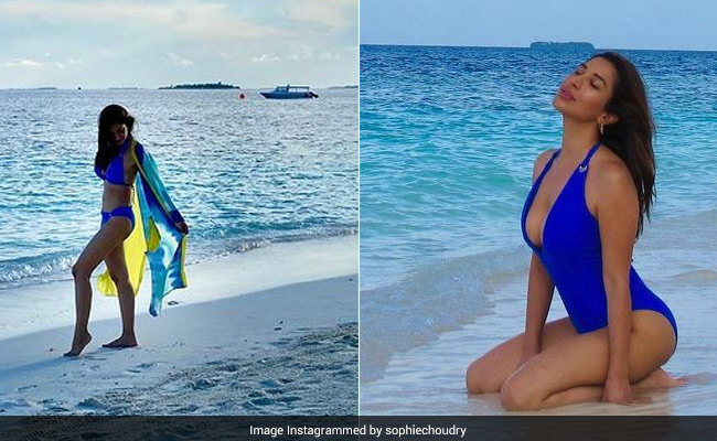 Sophie Choudhry&rsquo;s Stylish Blue Swimsuits Have Us Dreaming Of Summer Beach Holidays