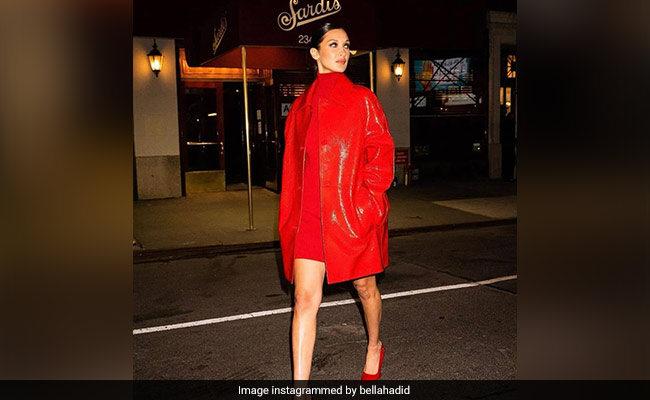 Bella Hadid Sets New York Streets On Fire In A Flaming Red Outfit