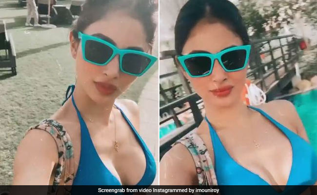 Mouni Roy Makes The Most Of Her Summer Pool Day In A Blue Bikini And Sunglasses