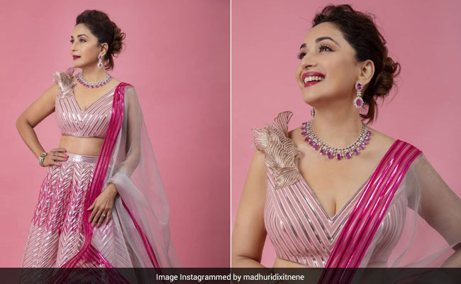 Madhuri Dixit Is All About Pink In A Stunning Lehenga That Is Summer Perfect