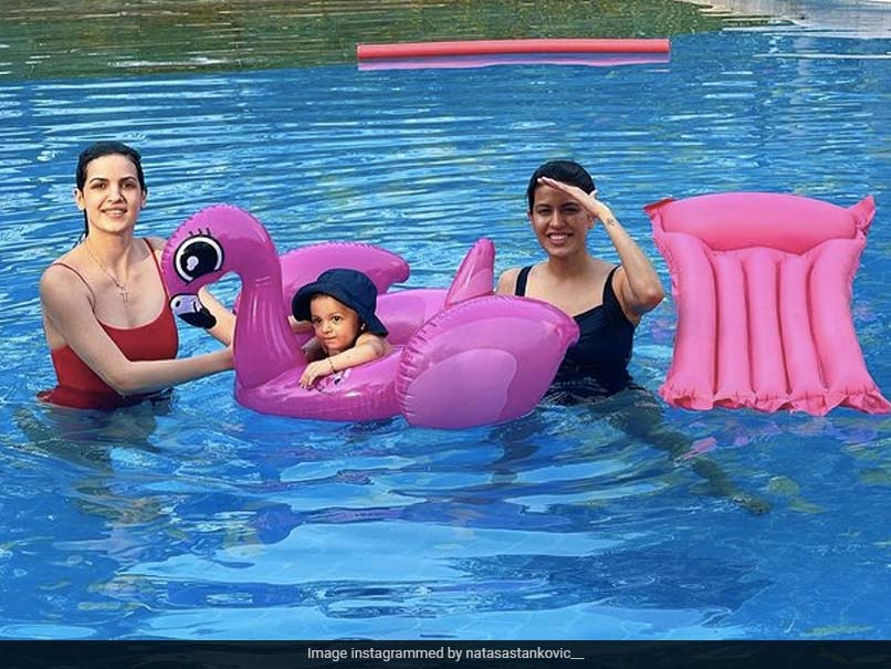 Natasa Stankovic Shares Pool Pic With Son Agastya And Pankhuri Sharma, Hardik Pandya Reacts