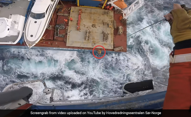 Watch: Crew Airlifted From Cargo Ship Adrift At Sea. Dramatic Rescue Is Viral