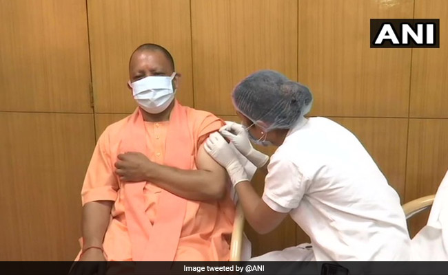 UP Chief Minister Yogi Adityanath Receives First Dose Of COVID-19 Vaccine