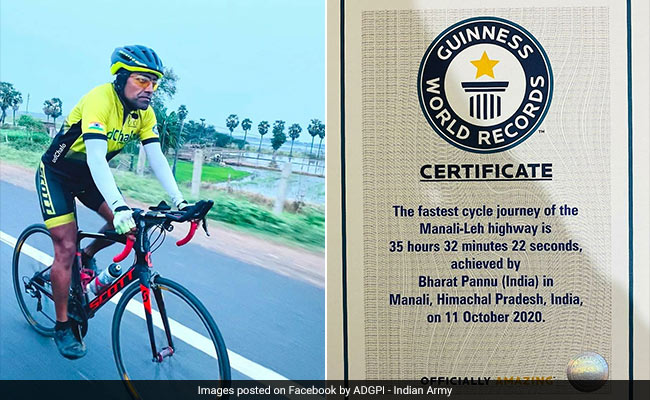 Indian Army Officer Breaks 2 Guinness World Records For Fastest Solo Cycling