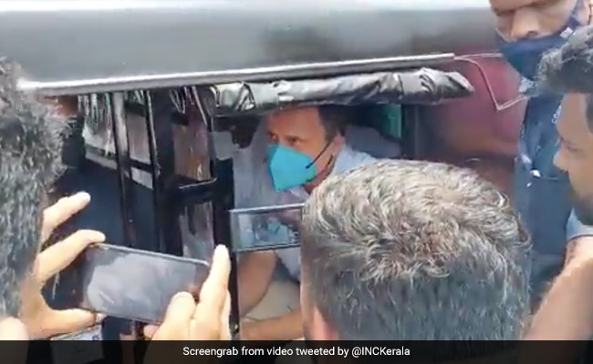 On Camera, Rahul Gandhi Rides Auto To Campaign Venue In Kerala