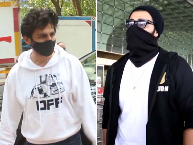 मुंबई में दिखे फिल्मी सितारे, कार्तिक आर्यन-अर्जुन कपूर ने यूं दिया पोज