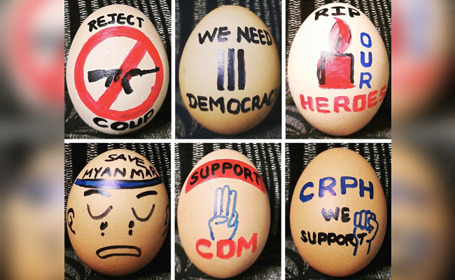 Painted Easter Eggs Latest Symbol Of Protest In Coup-Hit Myanmar