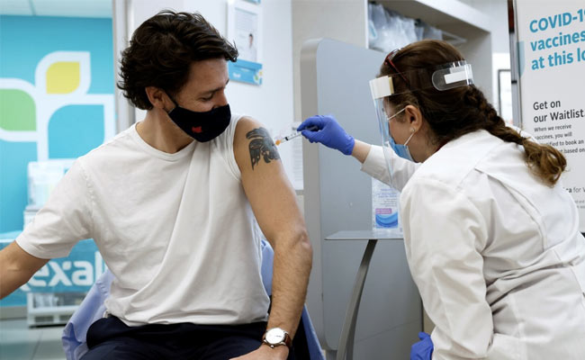 Canadian PM Justin Trudeau Gets First Dose Of AstraZeneca Covid Vaccine