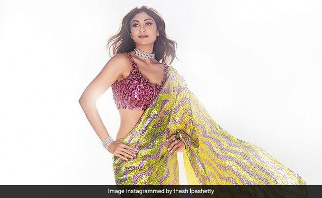 Shilpa Shetty In A Sequin Saree Adds A Pinch Of Sparkle And A Lot Of Sheen