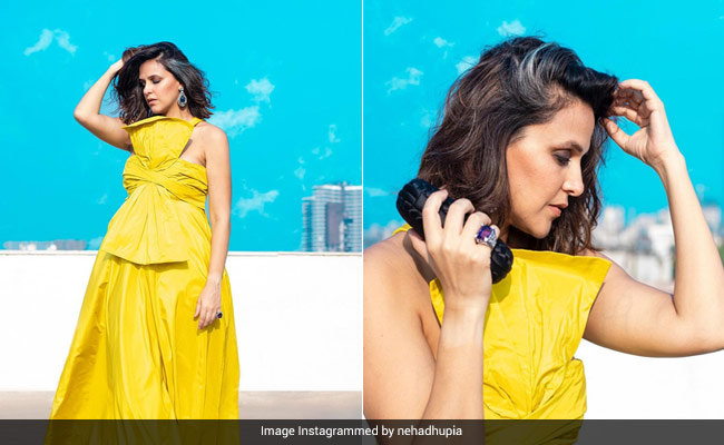 Neha Dhupia Looks Like A Ray Of Sunshine In This Stylish Yellow Ensemble