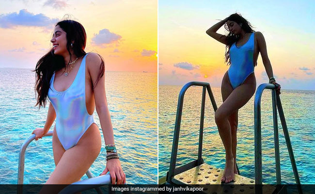 Janhvi Kapoor's Much-Awaited Swimsuit Look Is Here! We Love Her Hologram Piece