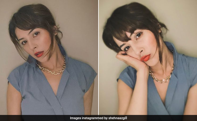 With Red Lips And A Straight Fringe, Shehnaaz Gill's Summer Makeup Look Is Beyond Fabulous