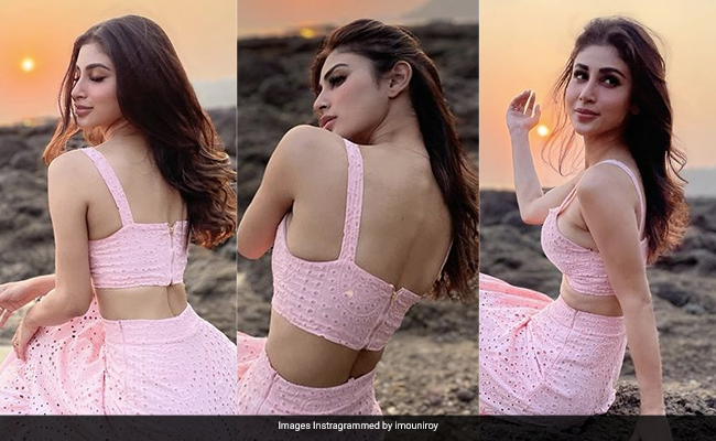Mouni Roy In A Pastel Pink Crop Top And Skirt Rivals Even The Prettiest Sunset