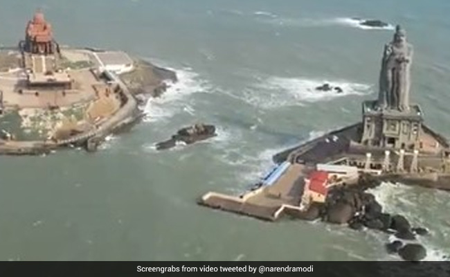 PM Shares Aerial View Of Vivekananda Rock Memorial, Thiruvalluvar Statue