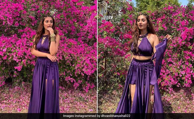 Dhvani Bhanushali Stylishly Pairs Summer Days With A Striking Purple Cutout Look
