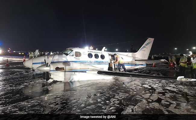 Air Ambulance Lands On Belly At Mumbai Airport After Landing Gear Fails