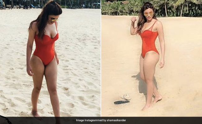 Shama Sikander In A Bright Red Swimsuit Is The Only Distraction We Need Today